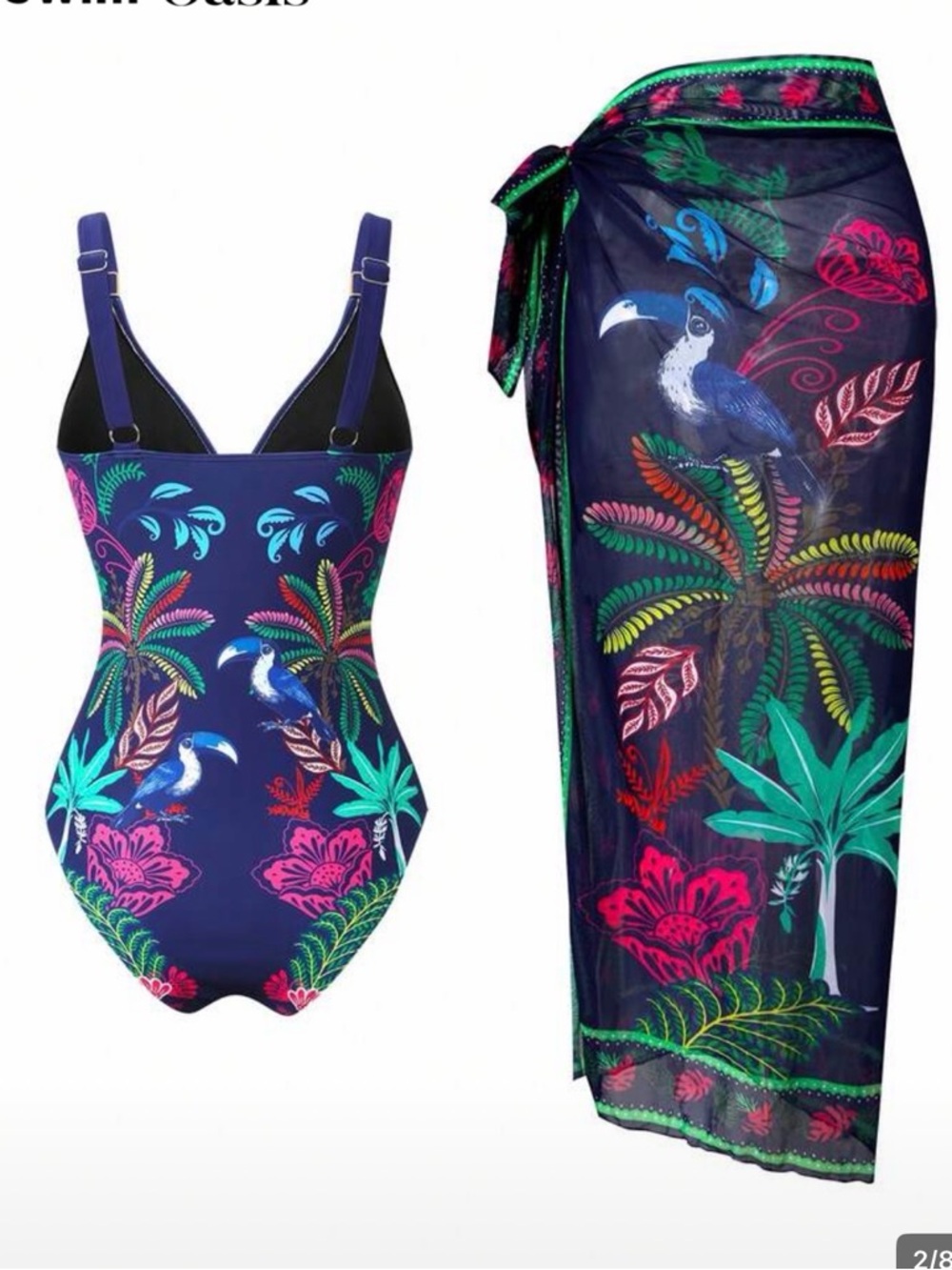 Women’s swimsuit with mesh pants - 2 pcs - Picture 2 of 6